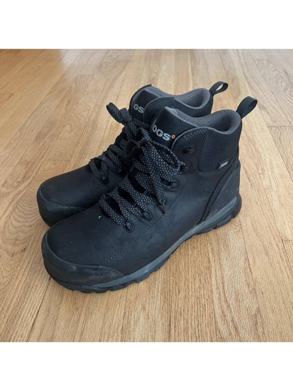 Bogs Foundation Safety Toe Waterproof Black Leather Work Boots Men's Size 12